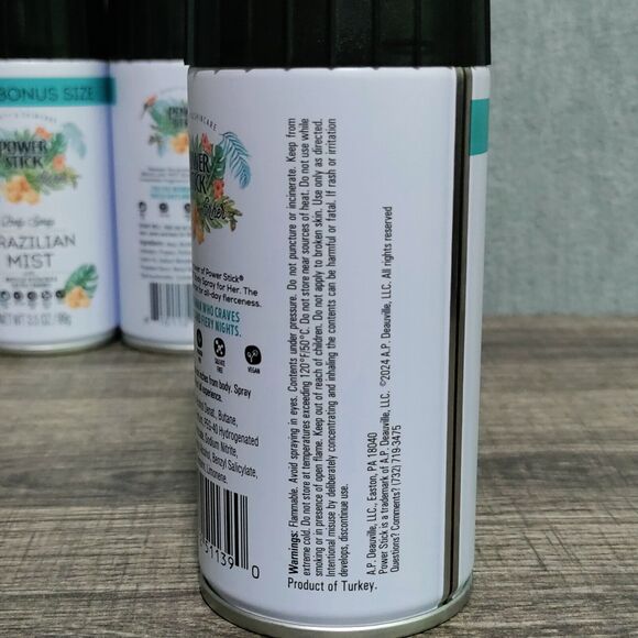 4 Pack Power Stick Brazilian Mist Body Spray Pistachio & Salted Caramel 3.5 Oz - Picture 5 of 7